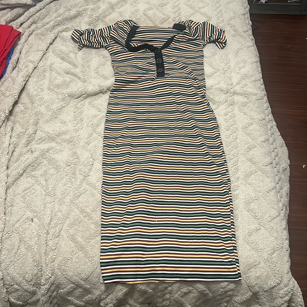 zara multi colored midi dress